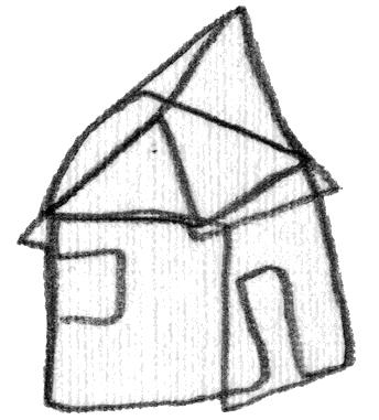 Natalia Castillo Rincón logo, hand-drawn house sketch